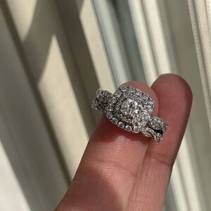 10kt white Gold Diamond Wedding Set
